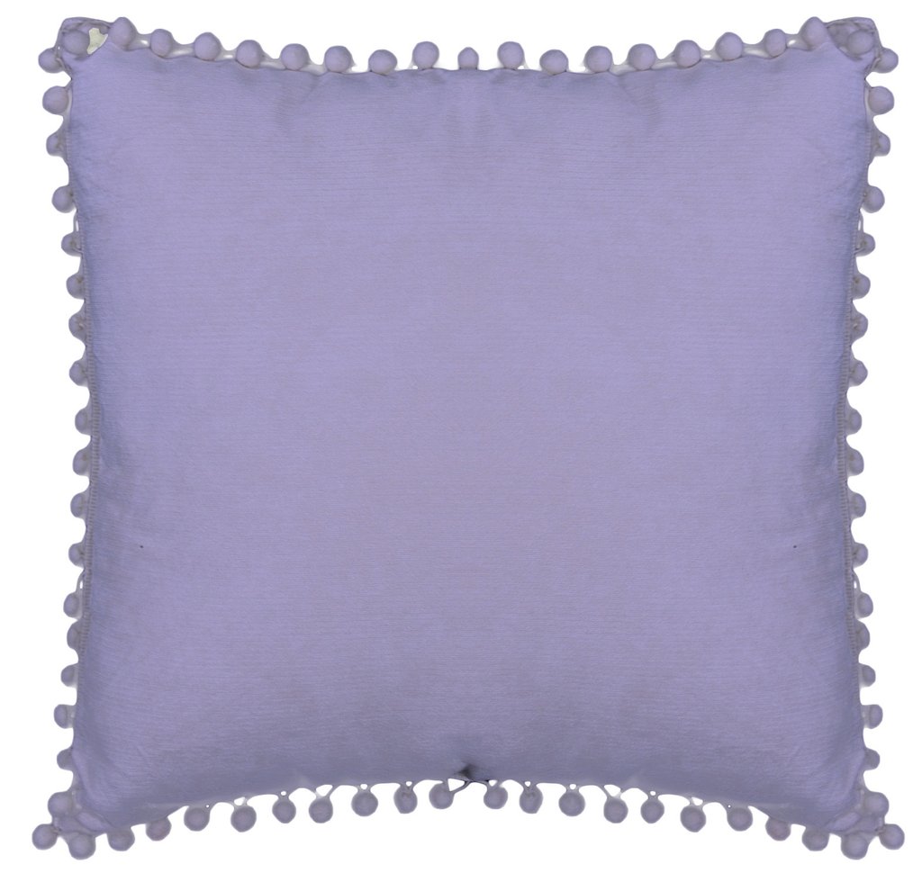 652071 18 X 18 In. Pompom Decorative Throw Pillow Cushion - Lavendar, Square