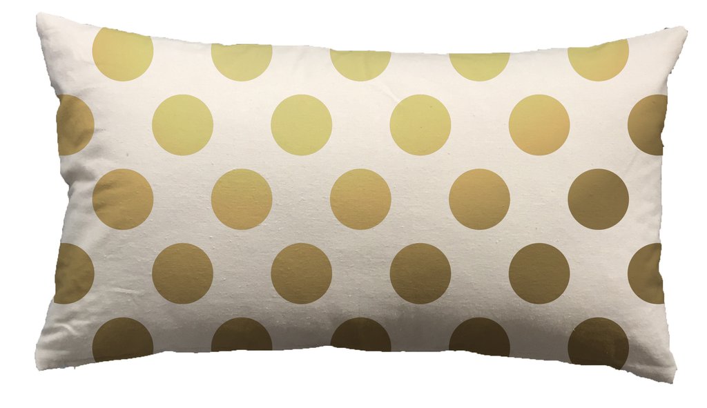 652069 14 X 26 In. Large Decorative Throw Pillow Cushion - Foil Dots Gold