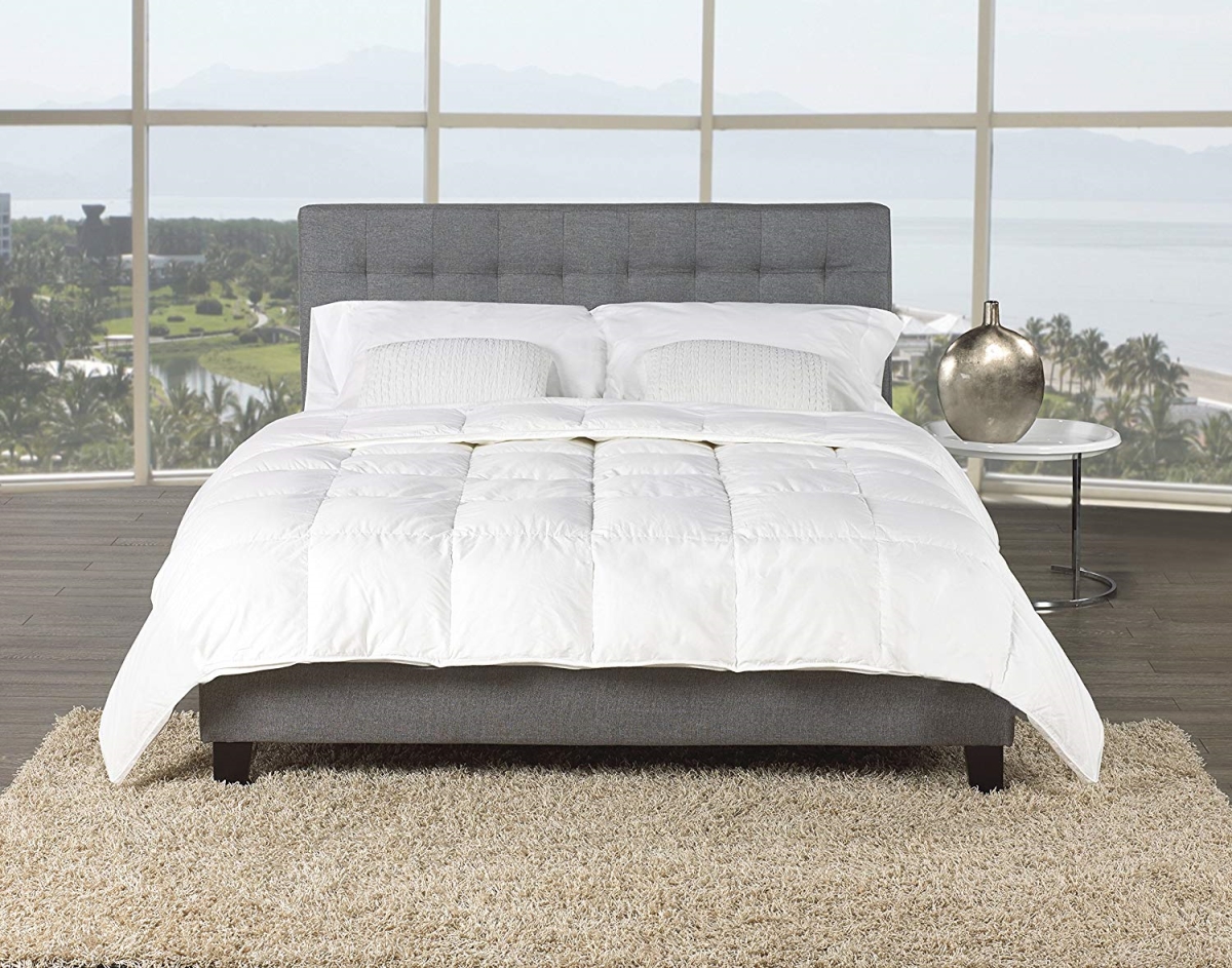 112716 Luxury Premium Weight Down Comforter, White - Queen Size