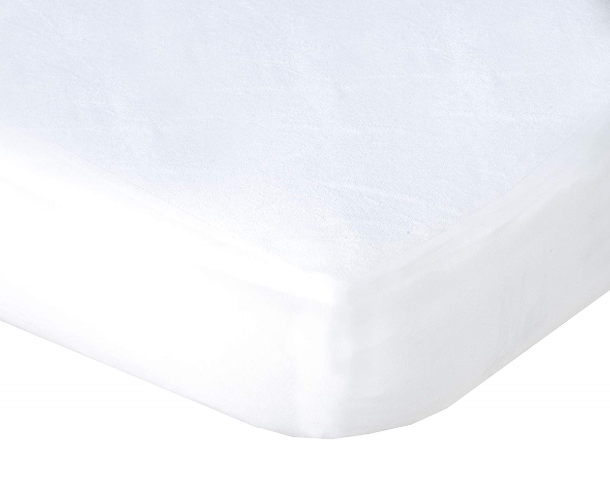 733004 Pro-shield Terry Waterproof Mattress Protector, White - Double Size