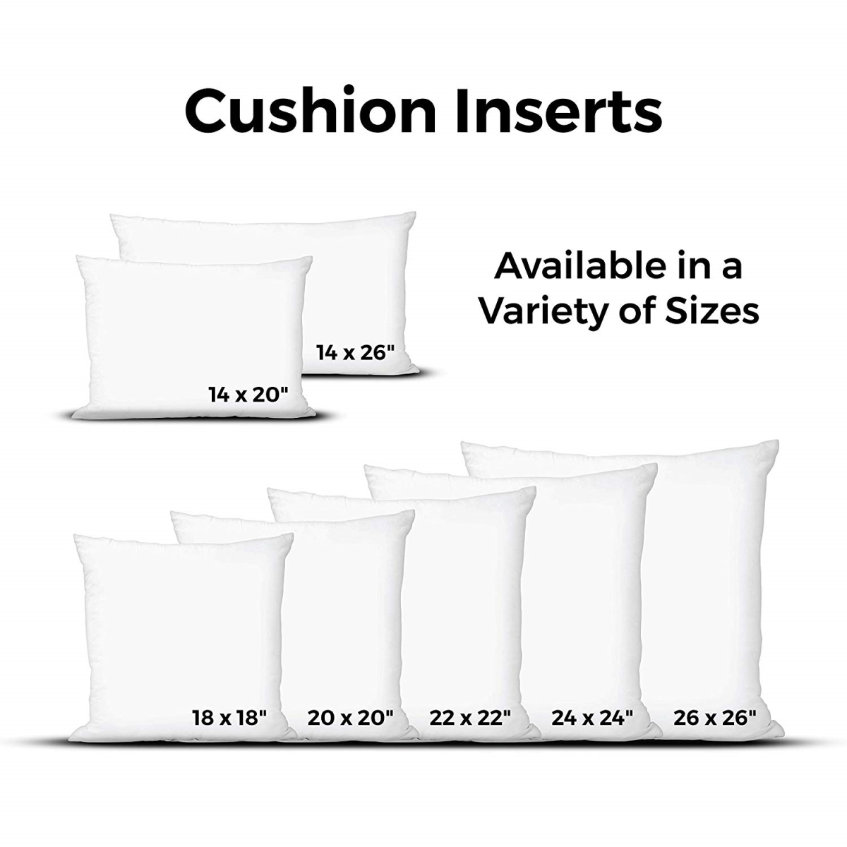 601426 14 X 26 In. Feather Filled Cushion Insert, White