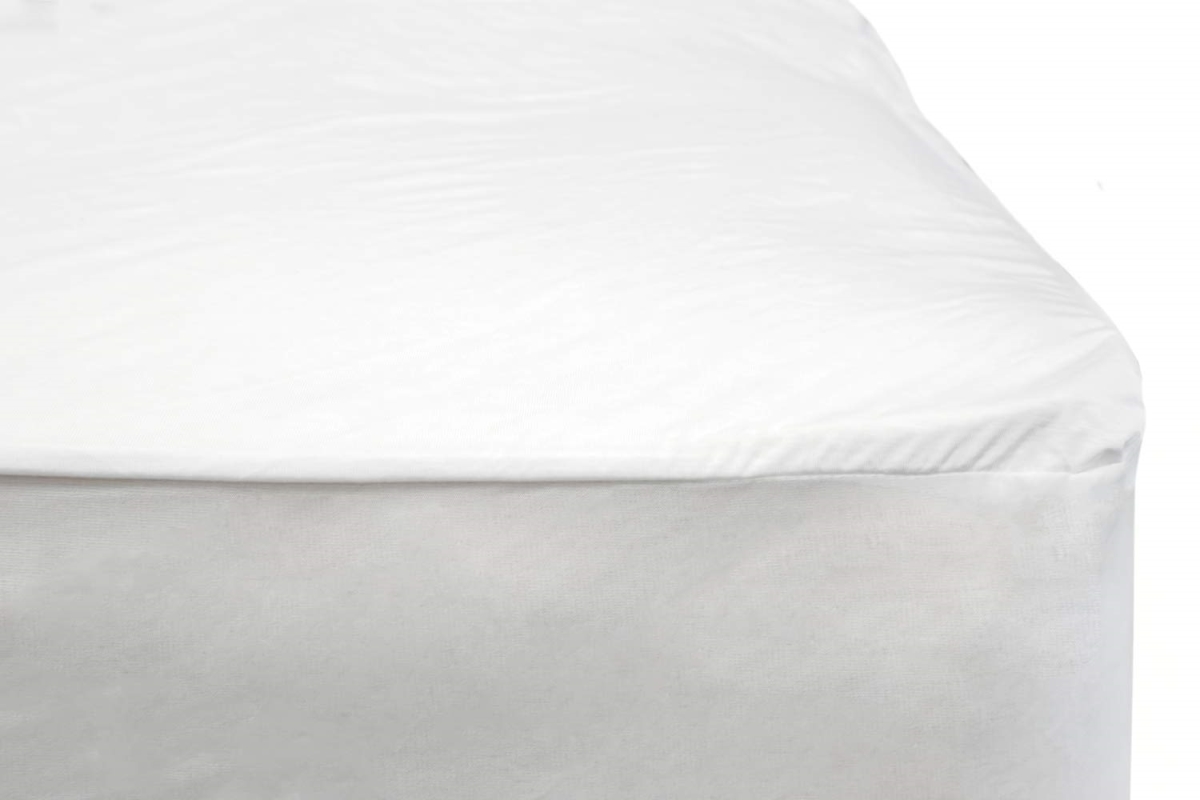 733372 Sleep Solutions By Waterproof Hypoallergenic Bamboo Mattress Protector, White - Twin Size