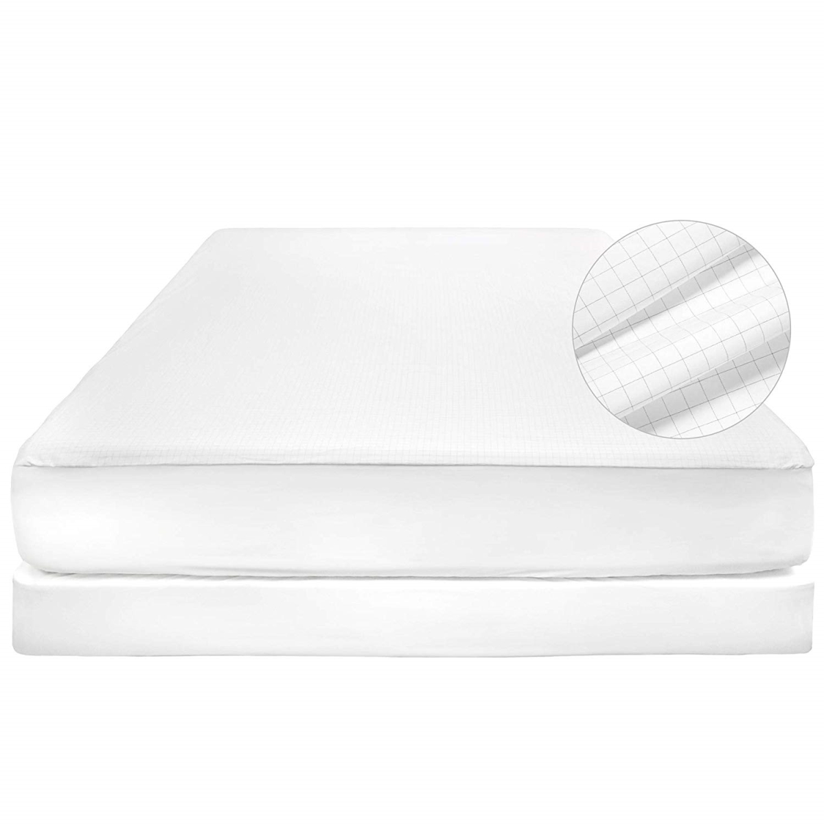 733392 Sleep Solutions By Carbon-infused Waterproof Mattress Protector, White - Twin Size