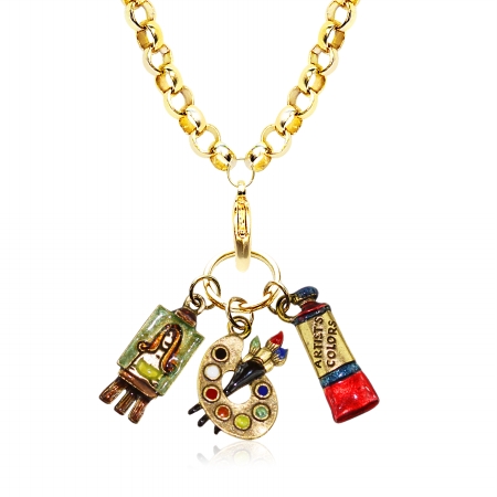 1404g-nl Artist Charm Necklace In Gold