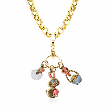 1303g-nl Easter Charm Necklace In Gold
