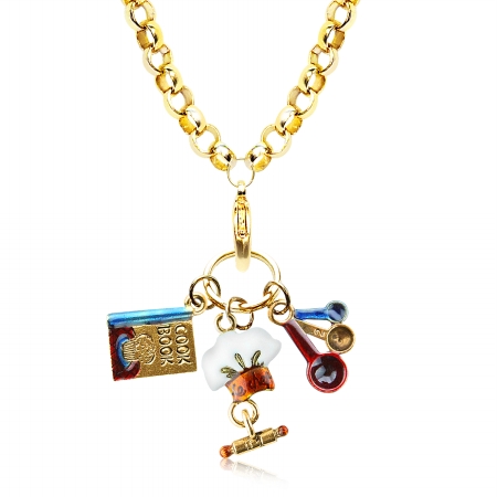 1405g-nl Chef Charm Necklace In Gold