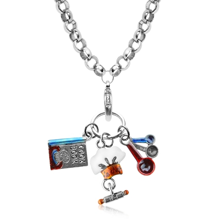1405s-nl Chef Charm Necklace In Silver