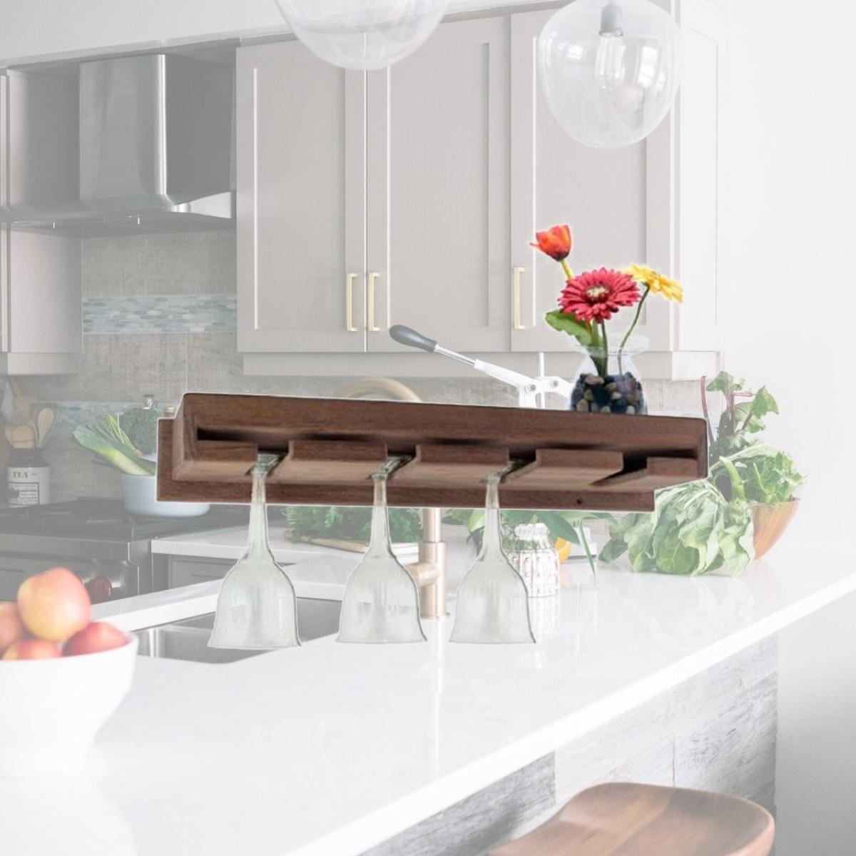 Picture of SeaTeak 62426 Wineglass Rack With shelf