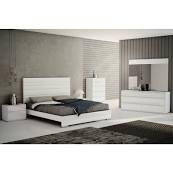 Whiteline Modern Living Bk1367p-wht 54 X 76 X 80 In. Malibu King Size Bed - High Gloss White