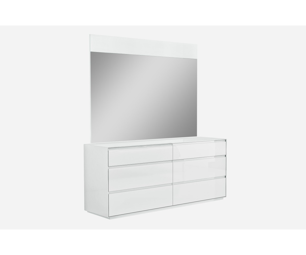 Whiteline Modern Living Mr1367-wht 48 X 63 X 1 In. Malibu High Gloss White Mirror