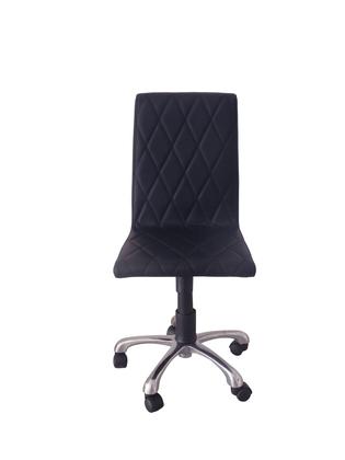Whiteline Oc-1465p-blk Julian Armless Office Chair Faux Leather & High Density Foam Adjustable Height Aluminum Base Wit - Black
