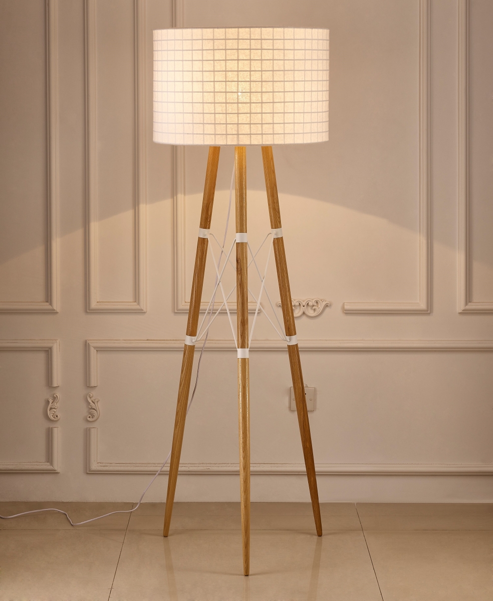 Whiteline Fl1486-wht 66 X 22 In. Amber Floor Lamp, White