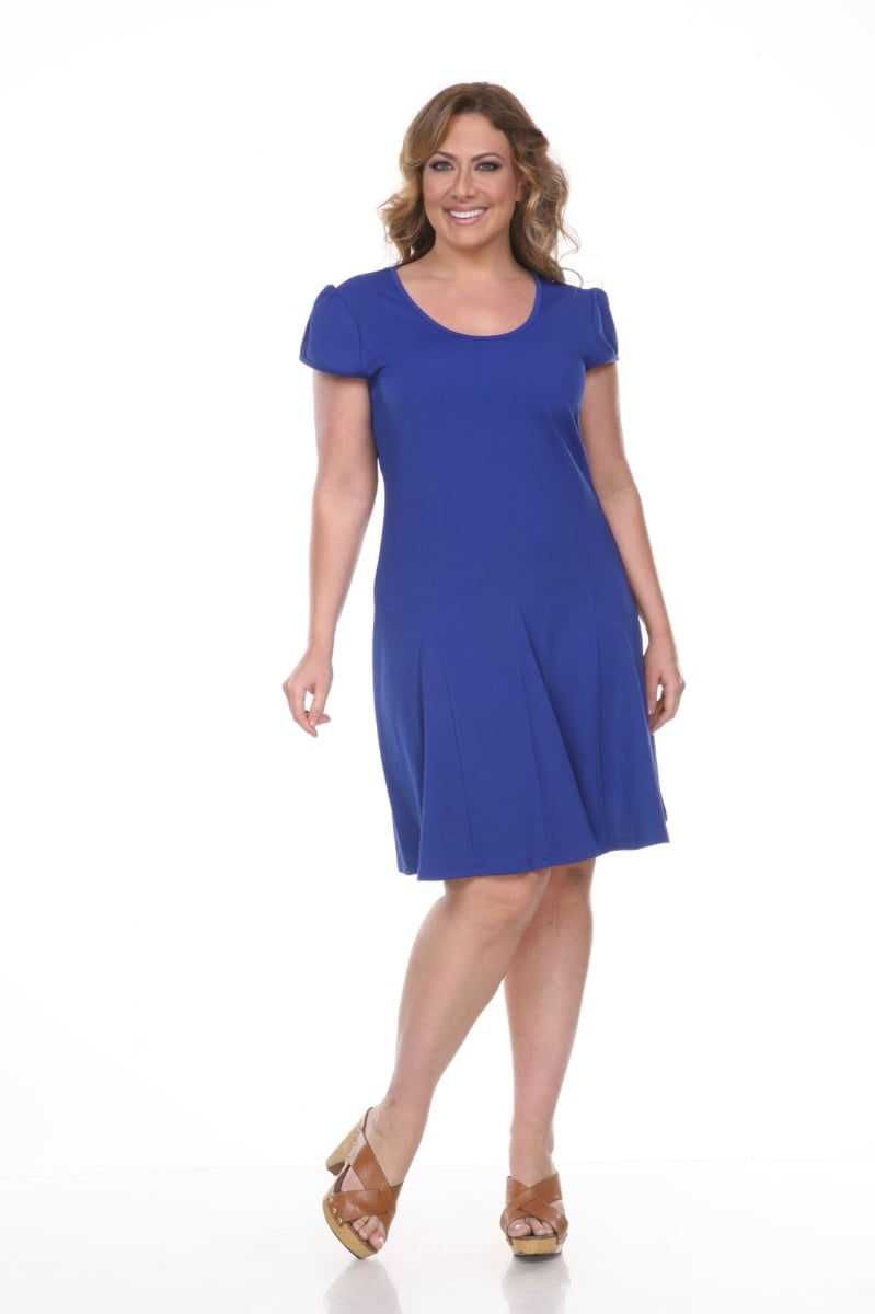 Ps818-90-3xl Plus Size Cara Dress, Blue - 3xl