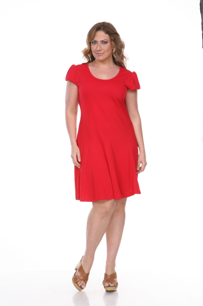 Ps818-91-1xl Plus Size Cara Dress, Red - 1xl