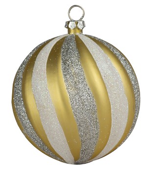 275 In. Swirl Ball Ornament Gold & Silver - Pack Of 4