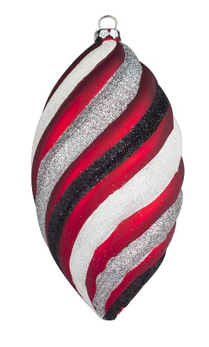 6 In. Modern Teardrop Ornament Collection Red & Black - Pack Of 3