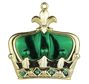 Crown Ornaments, Green - Pack Of 4