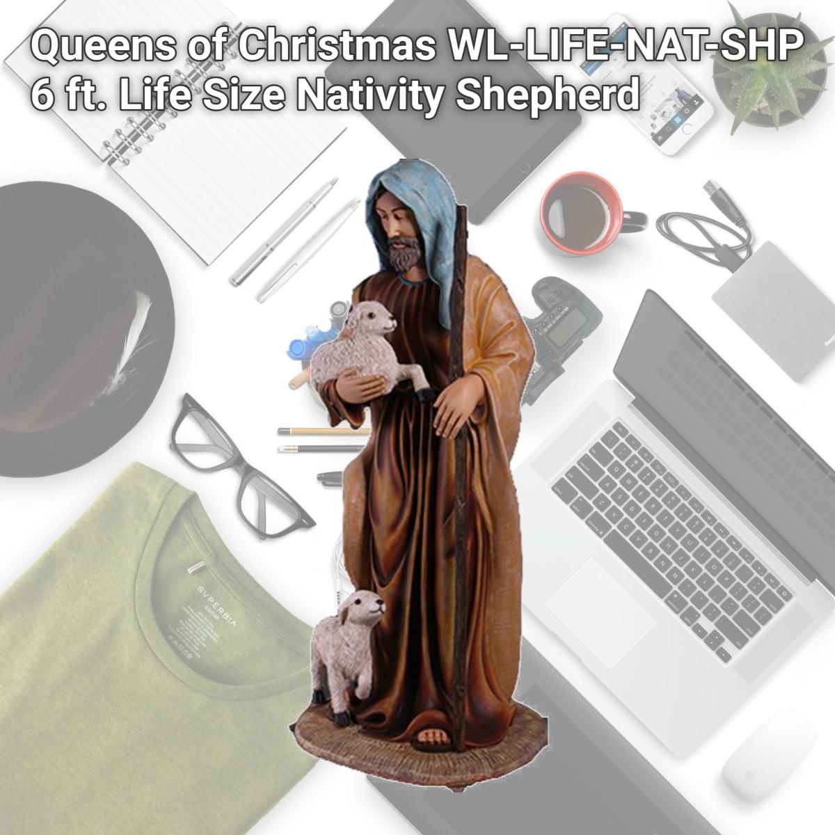 Picture of Queens of Christmas WL-LIFE-NAT-SHP 6 ft. Life Size Nativity Shepherd