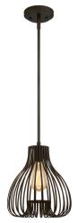 One-light Pendant Oil Rubbed Bronze With Cage Shade