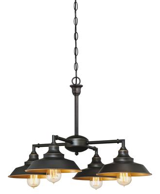 Four Light Indoor Convertible Chandelier With Semi-flush Ceiling Fixture Oil Rubbed Bronze
