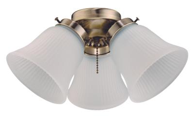 Three - Light Led Cluster Ceiling Fan Light Kit, Antique Brass