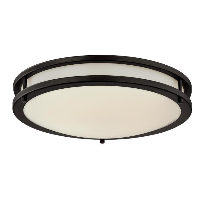 6355100 15 - 0.75 In. Led Flush Oil Rubbed Bronze Finish With White Acrylic Shade