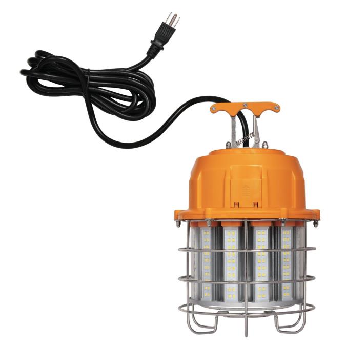 6549200 60w High Lumen Led Plug-in Work Light - Orange Finish With Chrome Cage