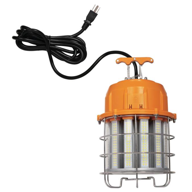 6549300 100w High Lumen Led Plug-in Work Light - Orange Finish With Chrome Cage