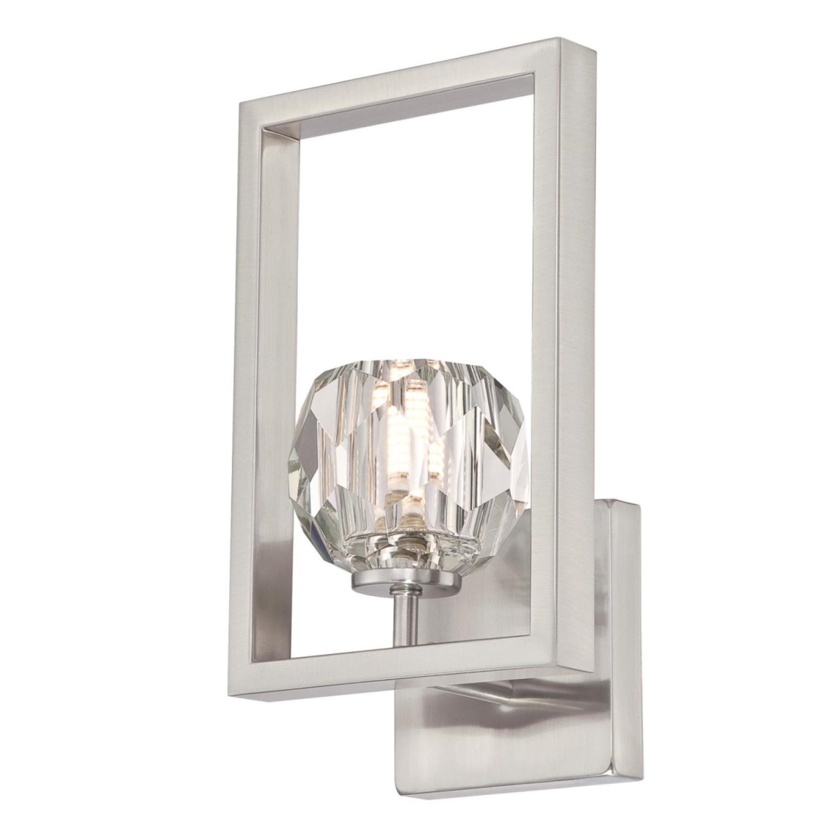 6367500 1 Light Led Wall Fixture With Crystal Glass - Brushed Nickel