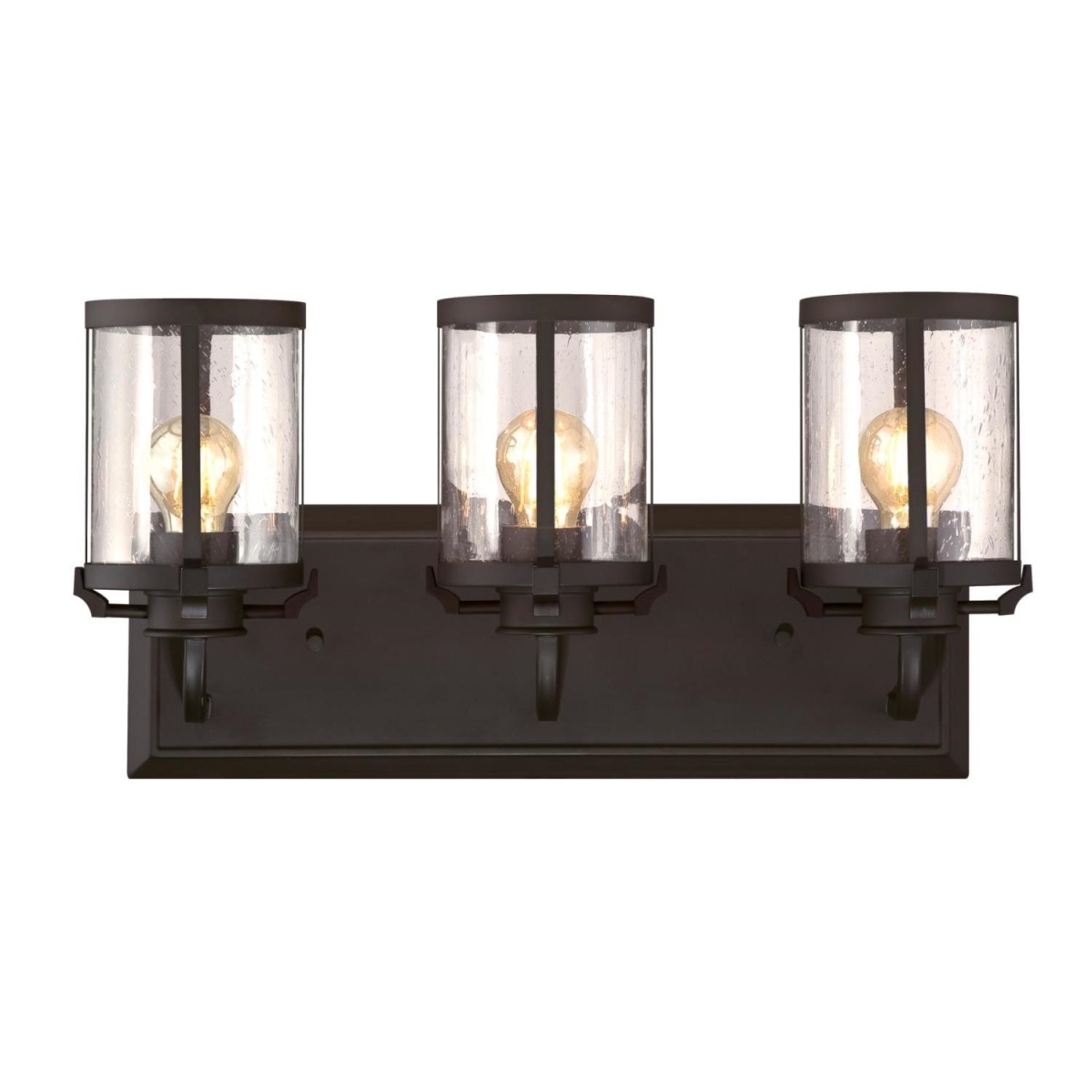 6368100 3 Light Wall Fixture With Clear Seeded Glass - Oil Rubbed Bronze
