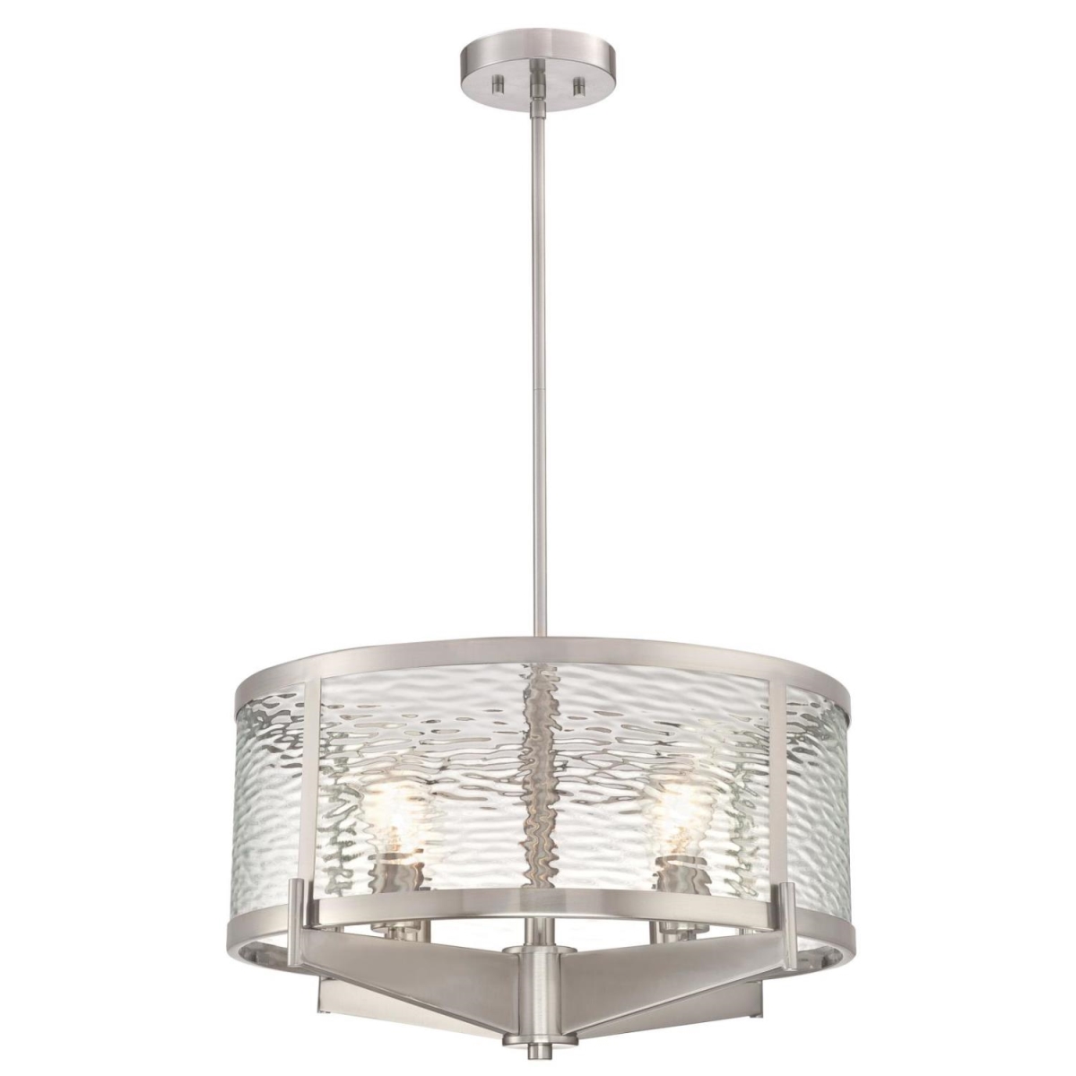 6368200 4 Light Chandelier With Clear Water Glass - Brushed Nickel