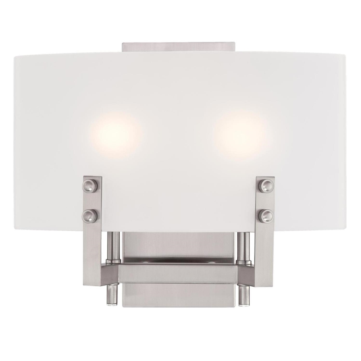 6369600 2 Light Wall Fixture With Frosted Glass - Brushed Nickel