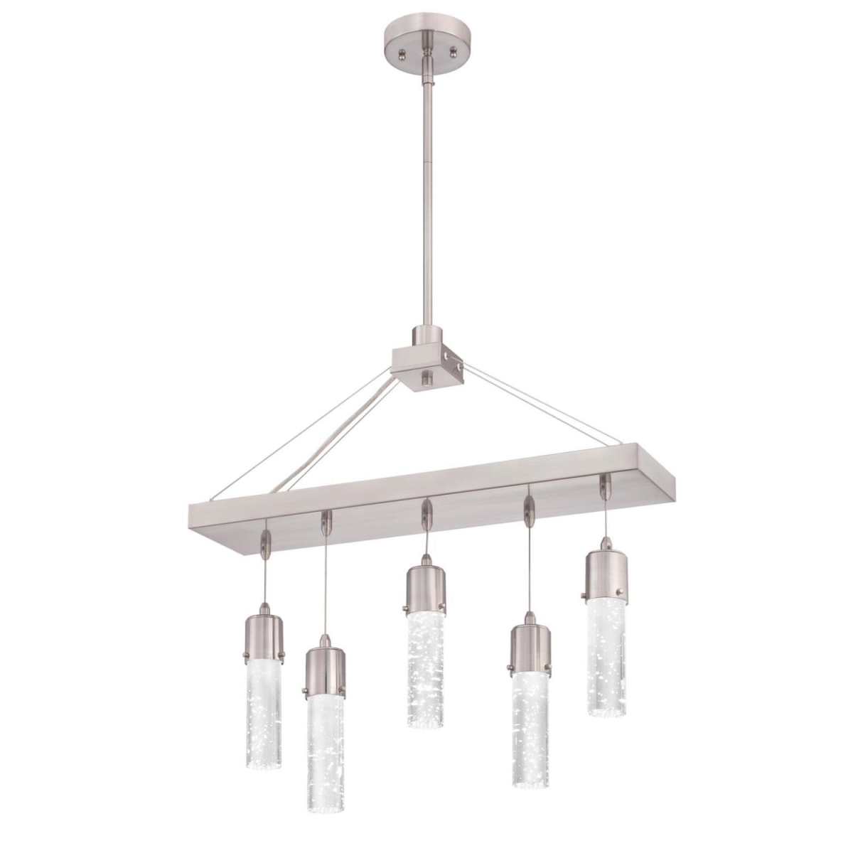 6371900 5 Light Led Chandelier With Bubble Glass - Brushed Nickel