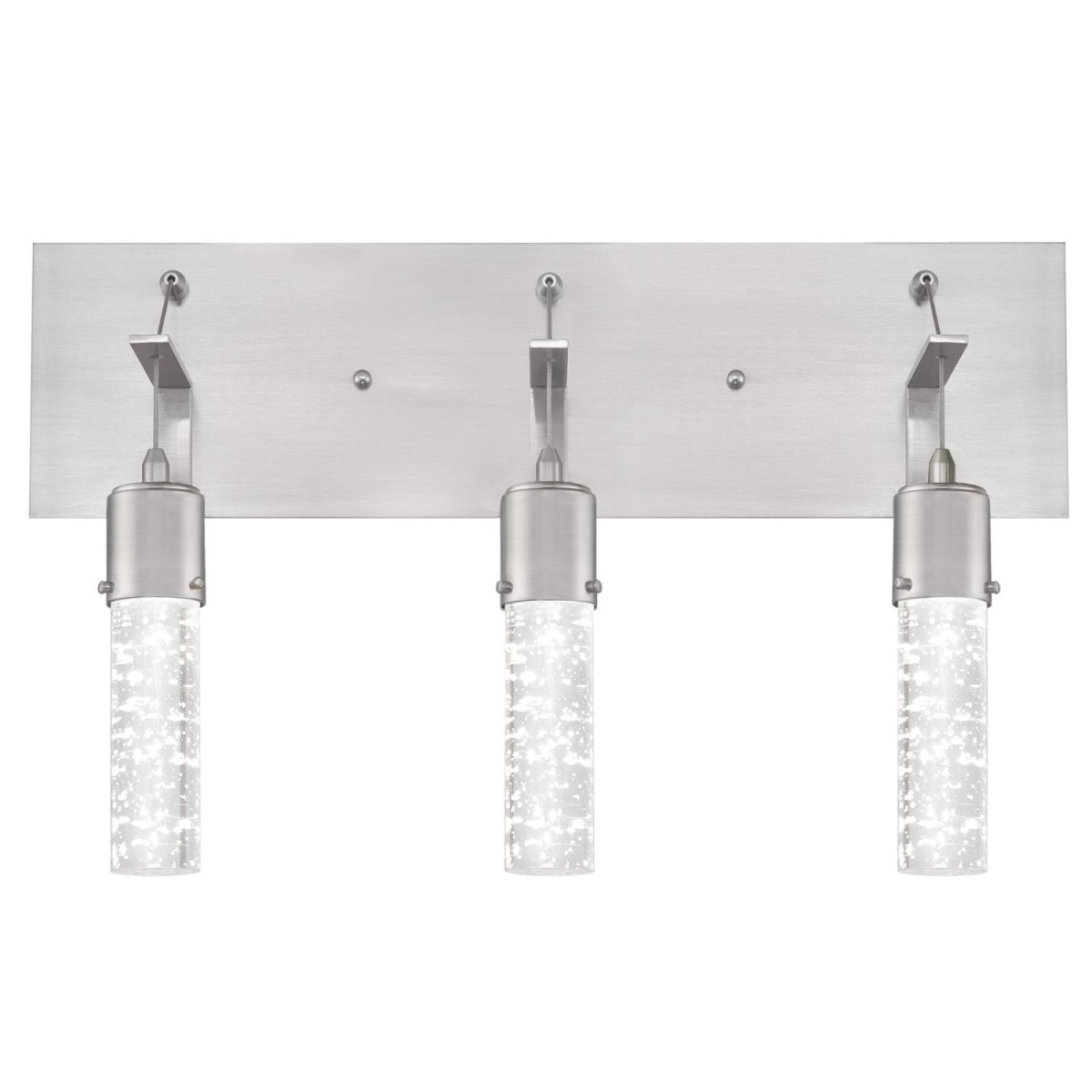 6372100 22 Watt 3 Light Led Wall Fixture With Bubble Glass - Brushed Nickel