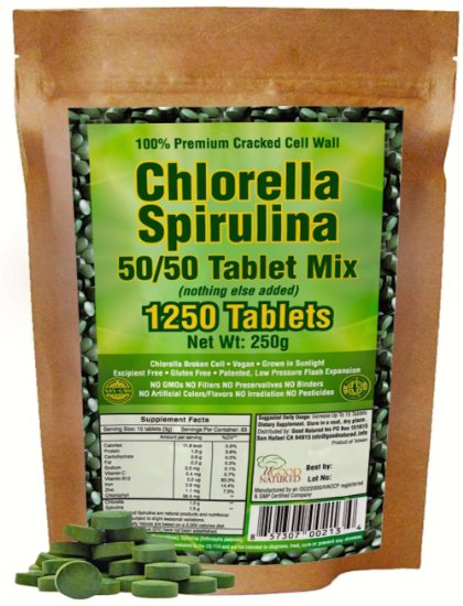 140 250g 50 Percent Chlorella & Percent Spirulina Tablets