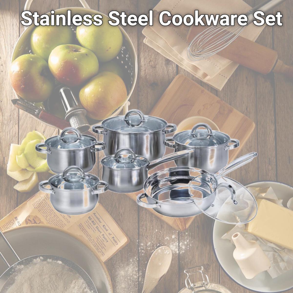 Picture of Heim Concepts HC12PCSET Stainless Steel Cookware Set