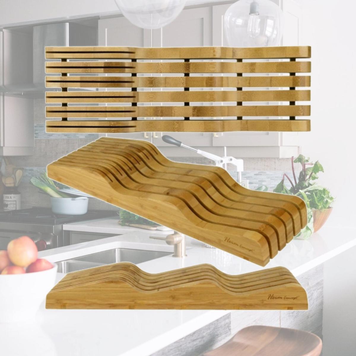 Picture of Heim Concepts HCBAMBLOCK Organic Bamboo Knife Block Organizer