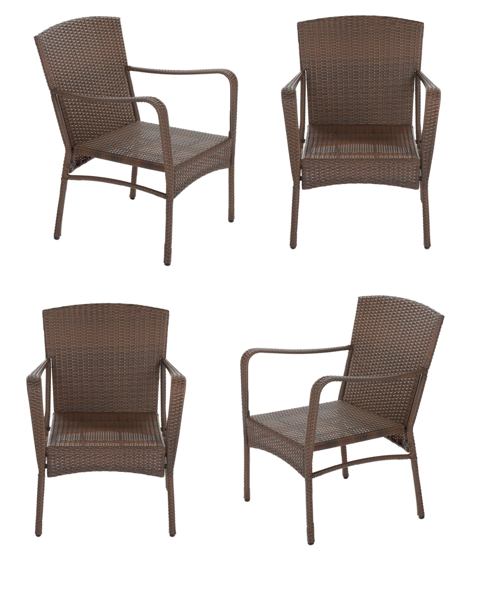 Leisure Brown Wicker Outdoor Lounge Chair Set - 4 Piece