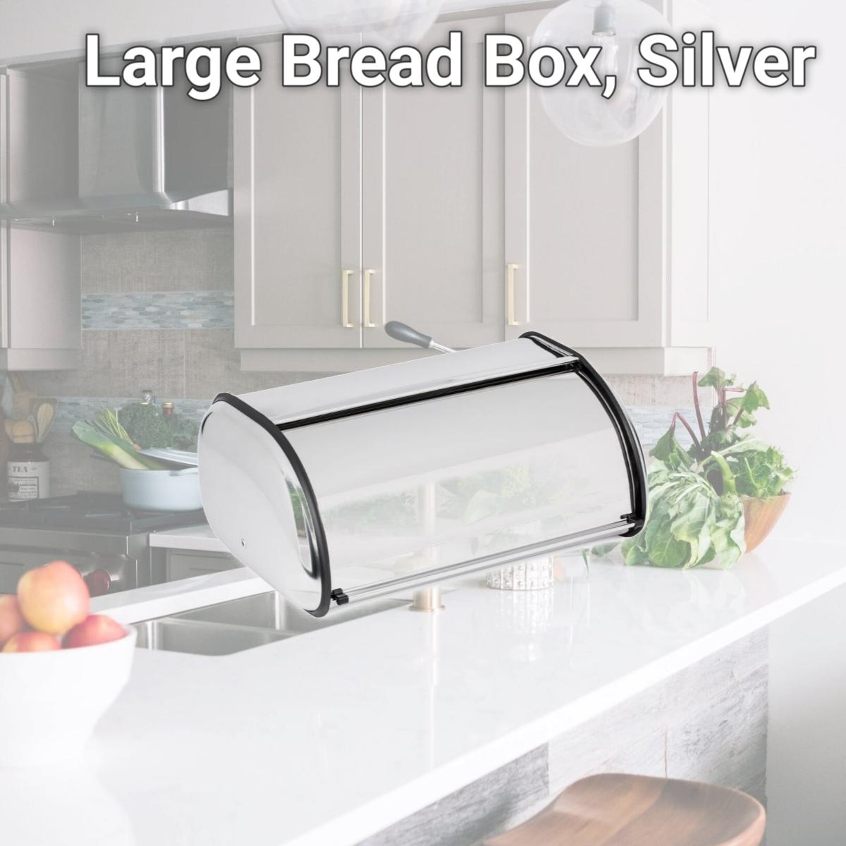 Picture of Jiallo WE-BB03L Jiallo Large Bread Box, Silver