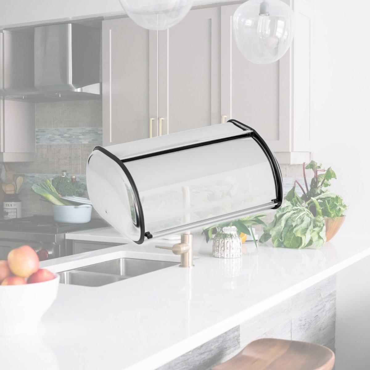 Picture of Jiallo WE-BB03L Jiallo Large Bread Box, Silver