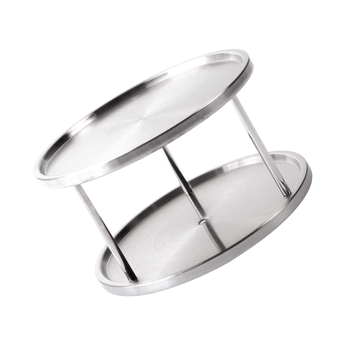 Picture of Jiallo WE-HW01 Stainless Steel Two-Tier Turntable Lazy Susan