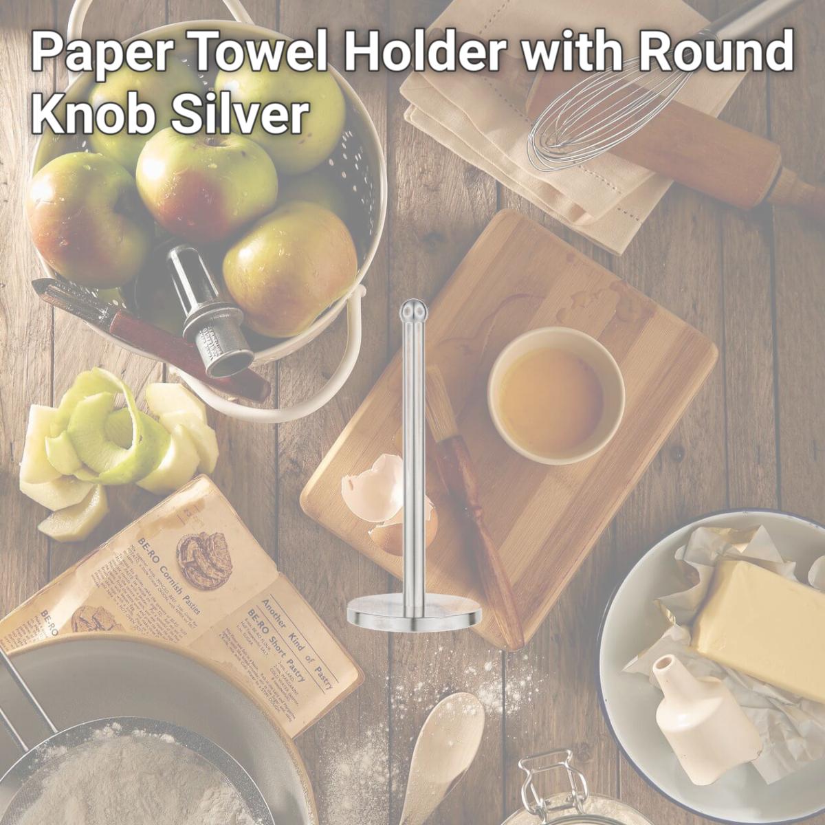 Picture of Jiallo WE-PH18 Paper Towel Holder with Round Knob, Silver