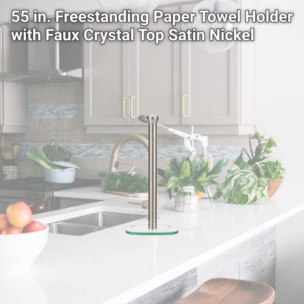 Picture of Jiallo WE-PH113 55 in. Freestanding Paper Towel Holder with Faux Crystal Top, Satin Nickel