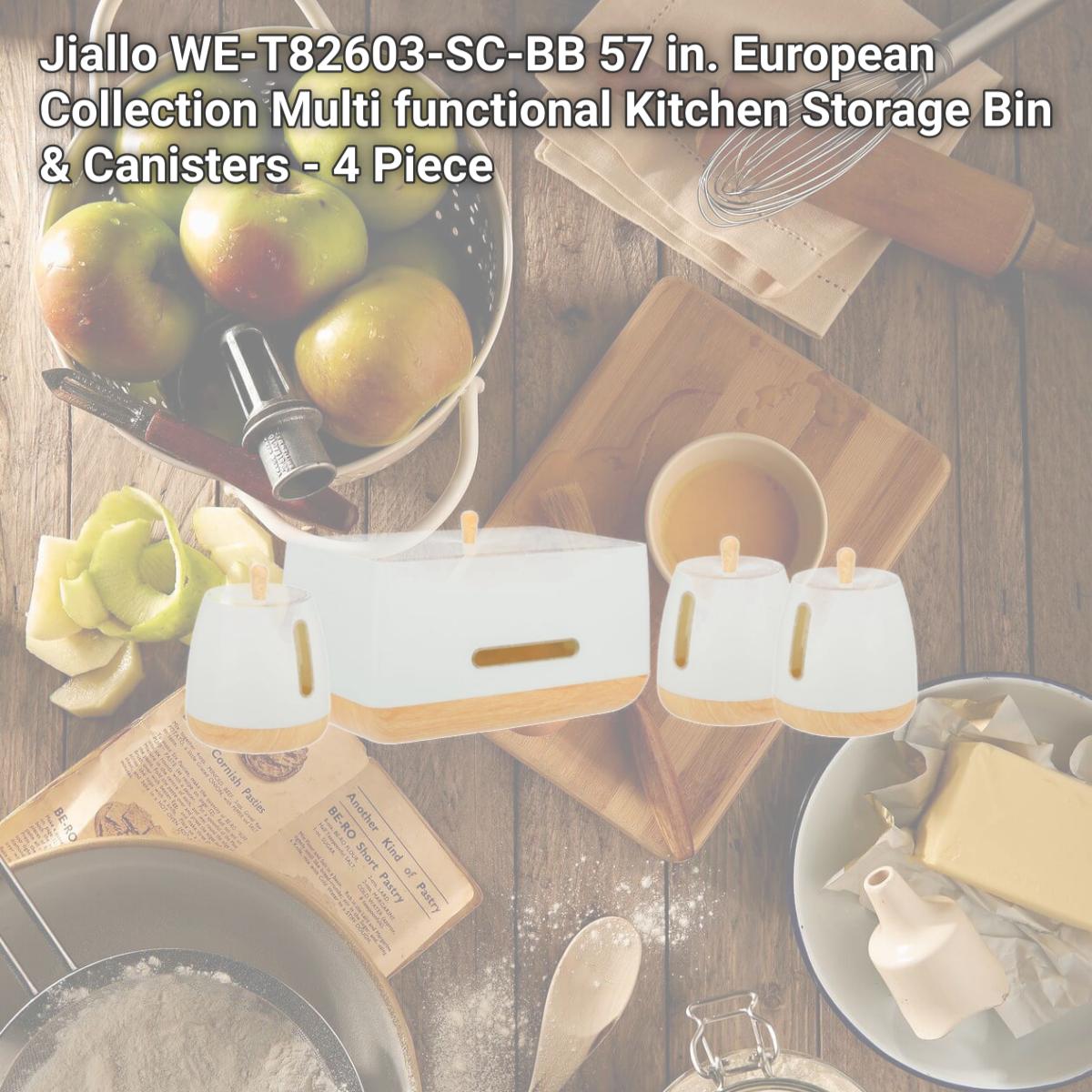 Picture of Jiallo WE-T82603-SC-BB 57 in. European Collection Multi functional Kitchen Storage Bin & Canisters - 4 Piece