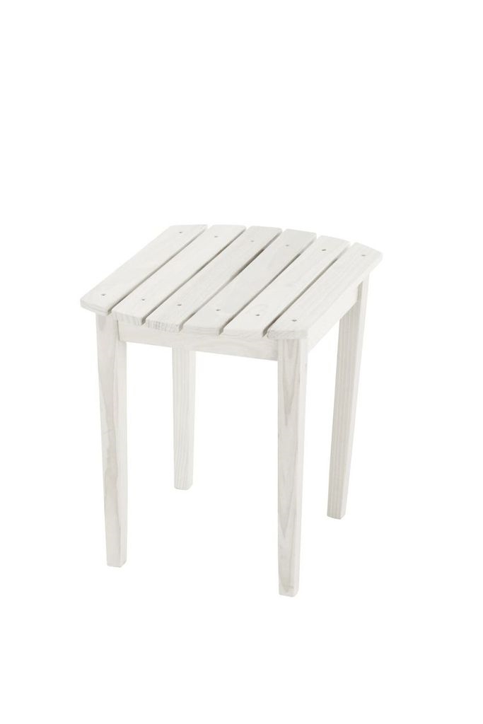 SW2009WT-ET Oceanic Collection Solid Wood Side Table, White