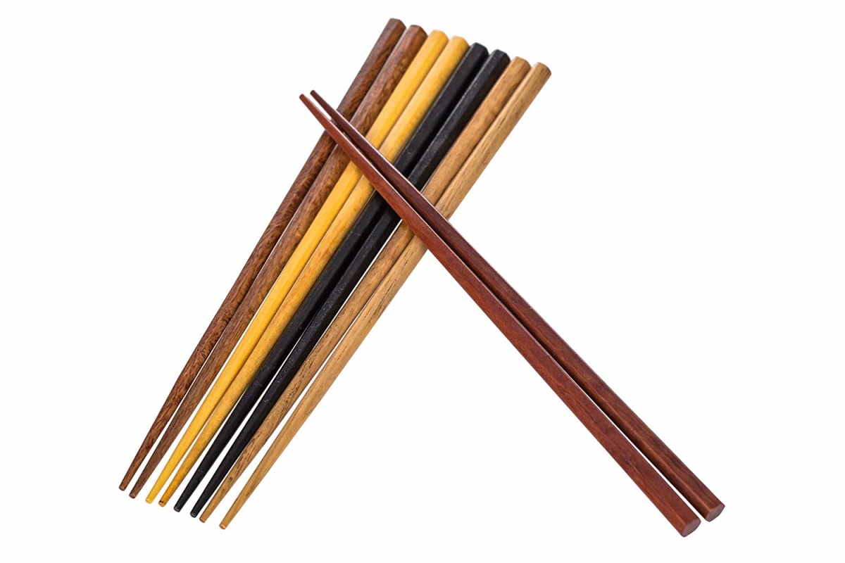 Picture of Heim Concept 5PCCS-047 Organic Standard Hardwood Japanese Reusable Wood Chopsticks - Pair of 5