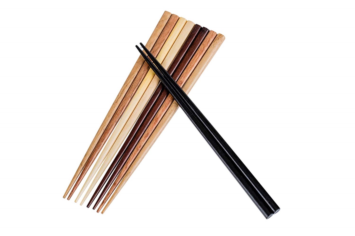 Picture of Heim Concept 5PCCS-048 Organic Basic Hardwood Japanese Reusable Wood Chopsticks - Pair of 5