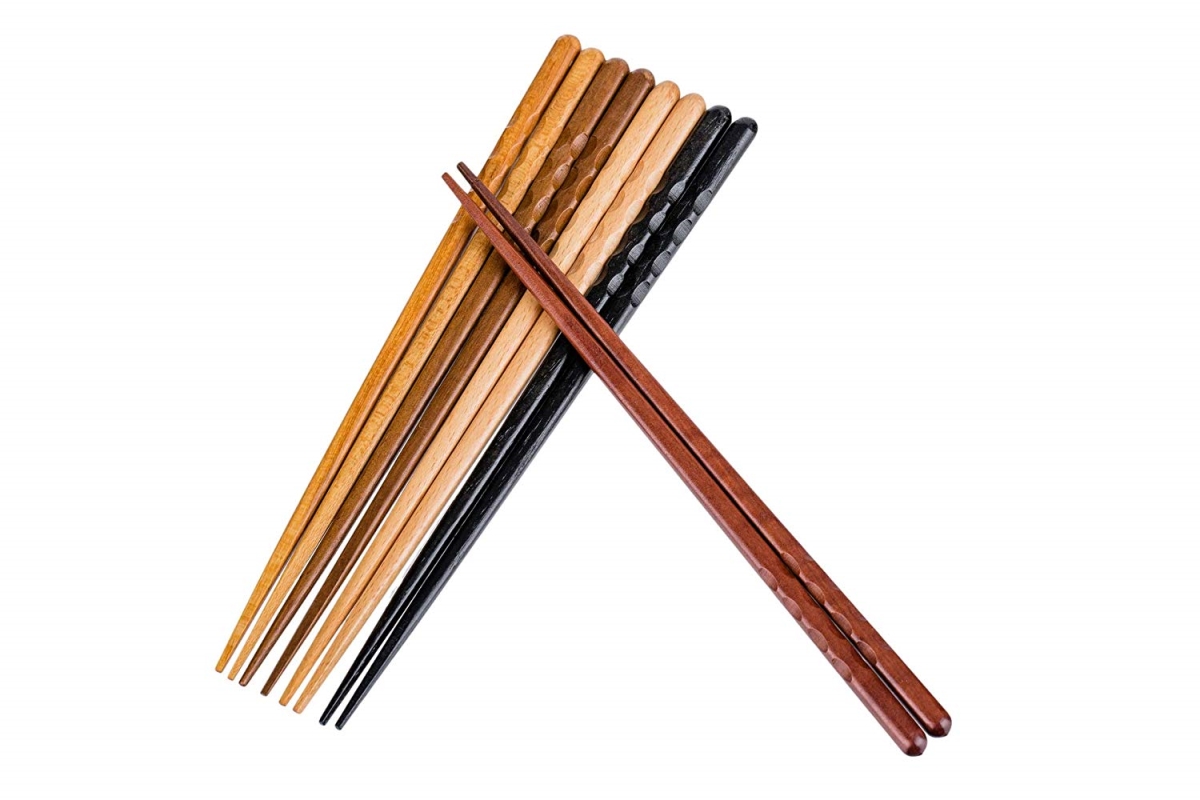 Picture of Heim Concept 5PCCS-039 Organic Fancy Hardwood Japanese Reusable Wood Chopsticks - Pair of 5