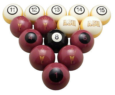 Asubbs100n Arizona State University Billiard Numbered Ball Set