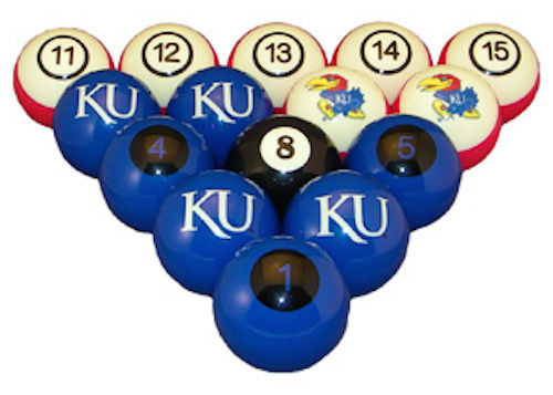 Kanbbs100n University Of Kansas Billiard Numbered Ball Set